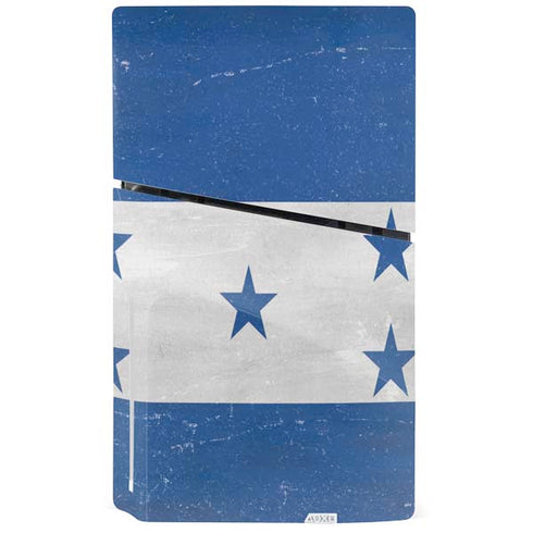 Honduras Flag Distressed PS5 Slim Disk Console Skin